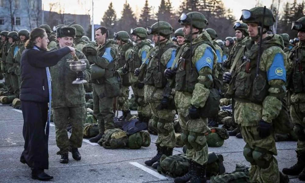 Αγιασμός πριν από την αναχώρηση Ρώσων για το Καραμπάχ